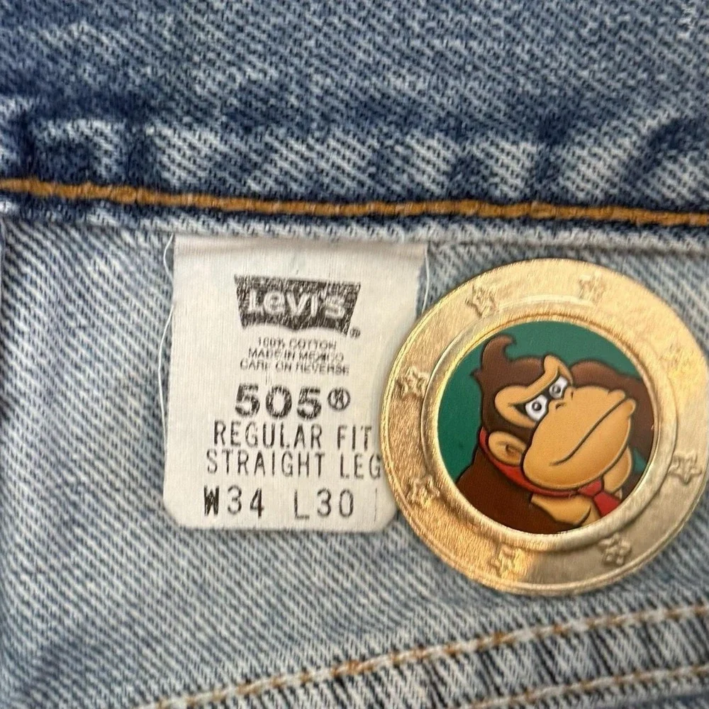 Vintage Levi's 505 Blue Denim Regular Fit Straight Leg Jeans Men's 34x30 Y2K VTG